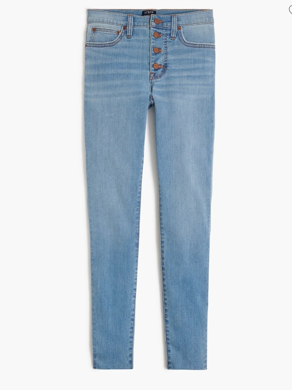 J. Crew Light Blue High-Rise Button-Fly Skinny Jeans